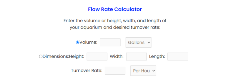 aquarium flow rate calculator